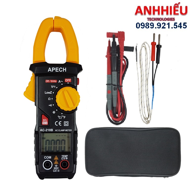 Apech AC-218B แคลมป์มิเตอร์กระแสไฟ AC APECH AC 218B (600A)