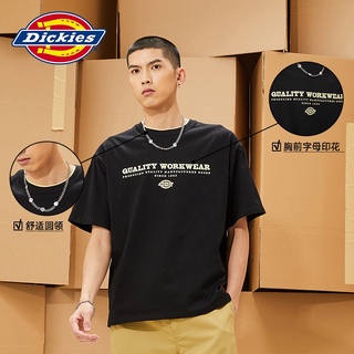 ใหม่ เสื้อยืดแขนสั้น ผ้าฝ้าย พิมพ์ลายตัวอักษร Dickies สําหรับผู้ชาย