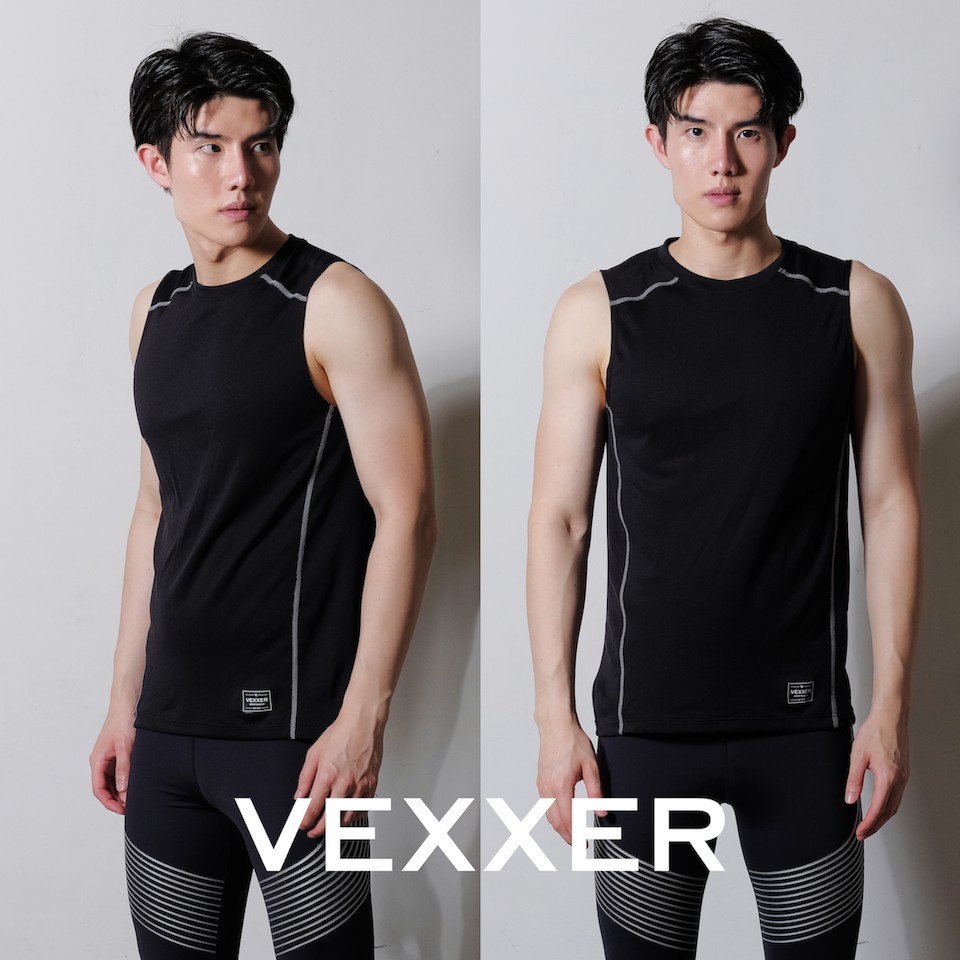 Vexxer Running Tanktop X01 - สีดำ เสื้อกีฬา แขนกุด เสื้อวิ่ง ออกกำลังกาย