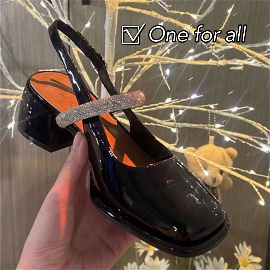🔥พร้อมส่งจากไทย🔥TX342 รองเท้าส้มสุง รองเท้ารัดส้นสไตล์อังกฤษ น่ารักละมุน มรี่เจนส้นเดี่ยวหนังนิ