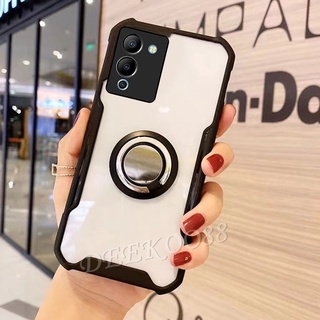 พร้อมส่ง เคสโทรศัพท์มือถือแบบ Infinix Note 12 G96 12 G88 12 VIP NFC Smartphone Casing Camera Protective Four-corner Anti-fall Transparent Clear Back Cover with Ring Holder Phone Cell Case เคสโทรศัพท์ Note12G96