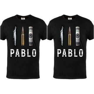 เสื้อผ้าผชเสื้อยืดแขนสั้นลําลอง พิมพ์ลาย LLM Pablo Escobar Narcos ขนาดใหญ่ คุณภาพสูง เหมาะกับใส่ออกกําลังกาย แฟชั่นสําหร