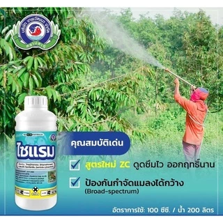 ไซแรม (1ลิตร )ไทอะมีทอกแซม+ แลมป์ดา-ไซฮาโลทริน เพลี้ยไฟ เพลี้ยแป้ง เพลี้ยจักจั่น หนอน แมลงค่อมทอง มวลต่างๆ