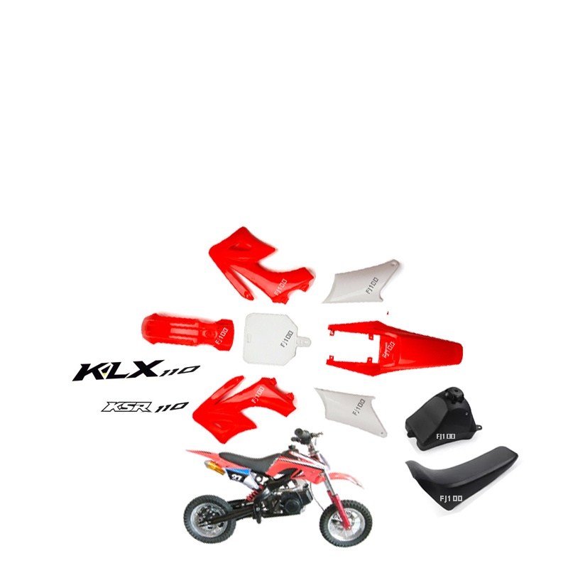 ชุดสีรถวิบาก แฟริ่งวิบาก สีแดง (เบาะ-ถัง-ชุดสี ) Crf 95-110 cc KLX 110 KSR KLX110 KX65 CRF110 65