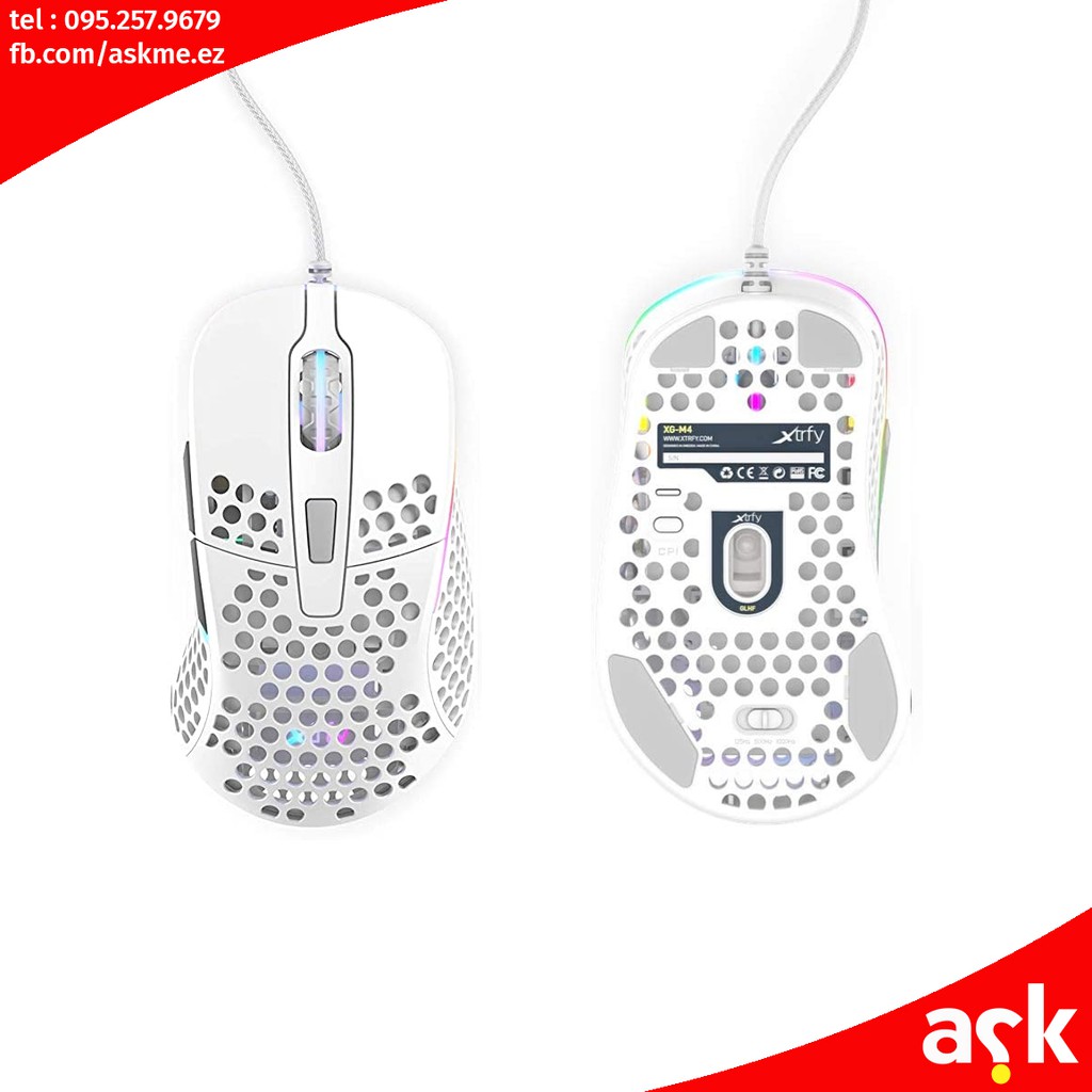 Xtrfy M4 Rgb Gaming Mouse White Shopee Thailand