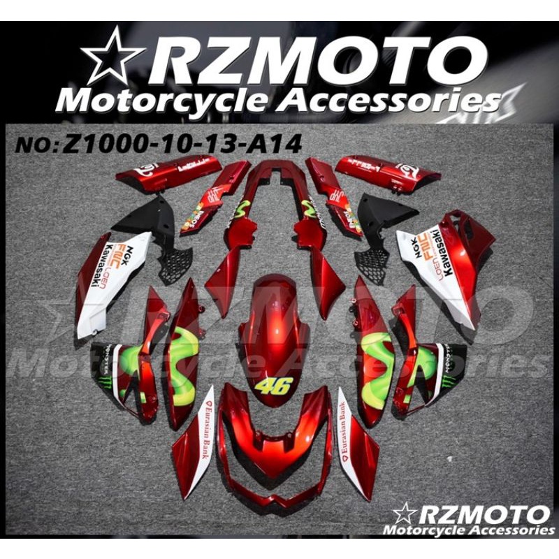 ชุดแฟริ่ง z1000 ปี 2010ชุดสี kawasaki z1000 ตัวเก่าปี 2010-2013จำหน่ายชุดแฟริ่งแต่งรถบิ๊กไบค์ทุกรุ่น