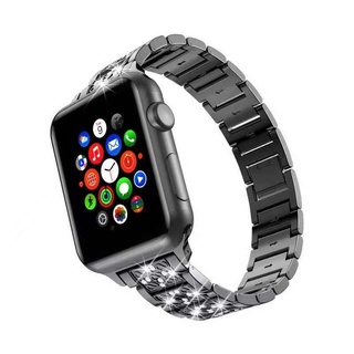 สายนาฬิกาข้อมือ ฝังเพชร โมโนโครม แบบเปลี่ยน สําหรับ Apple Watch iWatch 7 6 5 4 3