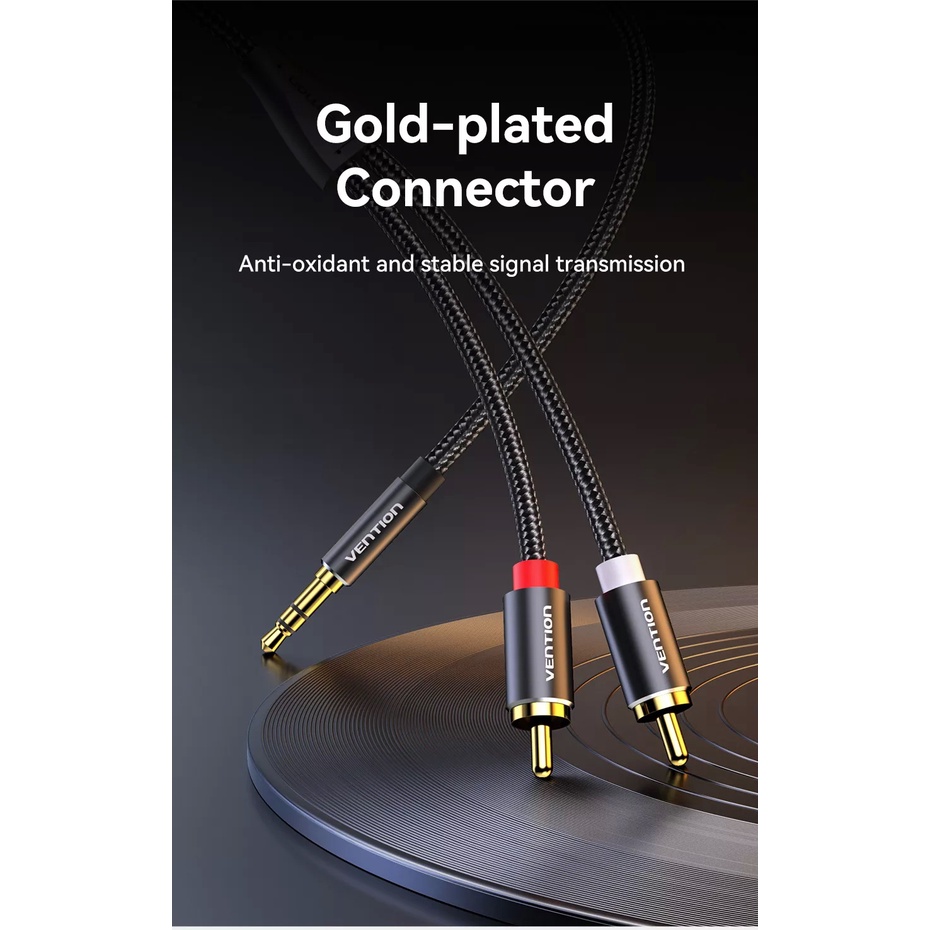 VentionRCA Cable 2rca to 3.5 audio cable rca 3.5mm Jack male to male ( Model: BCF/BCP-PVC/TPE) (0.5M-10M)