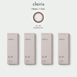 Clairis 1Day (เซ็ต 4 กล่อง 20 คู่) สี True Brown รุ่น CL-02 TRUE COLOR คอนแทคเลนส์รายวันคลาร์ไอริส