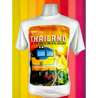 จัดส่งฟรี We love Thailand เสื้อยืดผ้าทีเคเนื้อหนานุ่ม พิมพ์ลายไทยแลนด์ ลายที่ 7 ลายพิมพ์คมชัด ไซส์ครบ ​ ไทยเที่ยวไทย