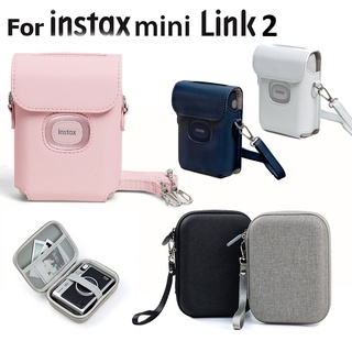 กระเป๋าเคส EVA หนัง PU พร้อมสายคล้องไหล่ สําหรับเครื่องพิมพ์ Fujifilm Instax Mini Link 2