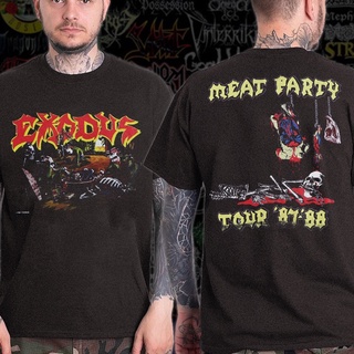 เสื้อยืด พิมพ์ลาย Exodus Meat Party Tour Metal Band 1987 | เสื้อยืด ขนาดใหญ่ สไตล์วินเทจ