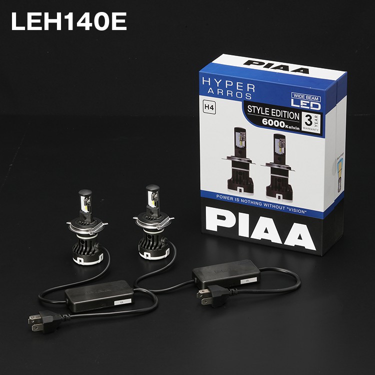 PIAA Hyper Arros Head Light Fog Lamp LED Bulb Kit (6000K) H4 LEH140E