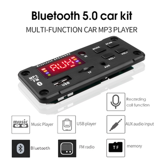 12 V Car Bluetooth 5 . 0 เครื่องเล่น Mp3 Wma โมดูลถอดรหัส Usb Tf Fm Radio รับสัญญาณเสียงไร้สาย