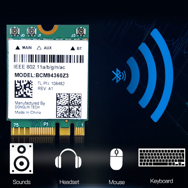 Dual Band 1200Mbps BCM94360NG BCM94360Z3 WiFi Card for MacOS 802.11Ac Bluetooth 4.0 Wireless Adapter Antenna Kit #7