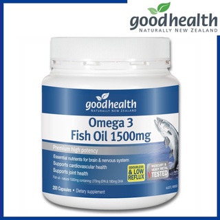 ของใหม่ หมดอายุ 08/2024 พร้อมส่ง Good Health Fish oil 1500 mg omega3  ขนาด 200 แคปซูล