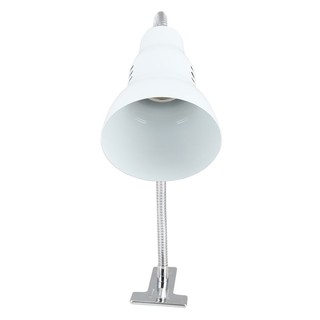 โคมไฟอ่านหนังสือ ไฟอ่านหนังสือ HATASHI เหล็ก BASIC สีขาว/เงิน โคมไฟ โคมไฟและหลอดไฟ CLAMP LAMP HATASHI STEEL BASIC WHITE/