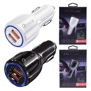 ที่ชาร์จในรถ QC3.0 Certified Quick Charge Dual 2 USB Port Fast Car Charger  (มีสินค้าพร้อมส่งค่ะ)