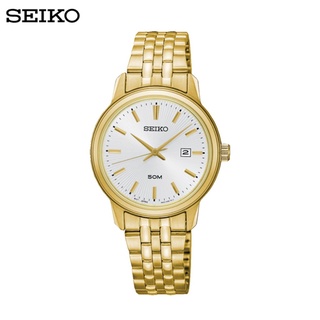 SEIKO นาฬิกาข้อมือผู้หญิง สายสแตนเลส สีทอง รุ่น SUR660,SUR660P,SUR660P1