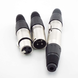 อะแดปเตอร์เชื่อมต่อสายเคเบิลเสียง 3 pin 4 pin Core XLR Male Female MIC Plug Jack Cannon Terminals Microphone Wire