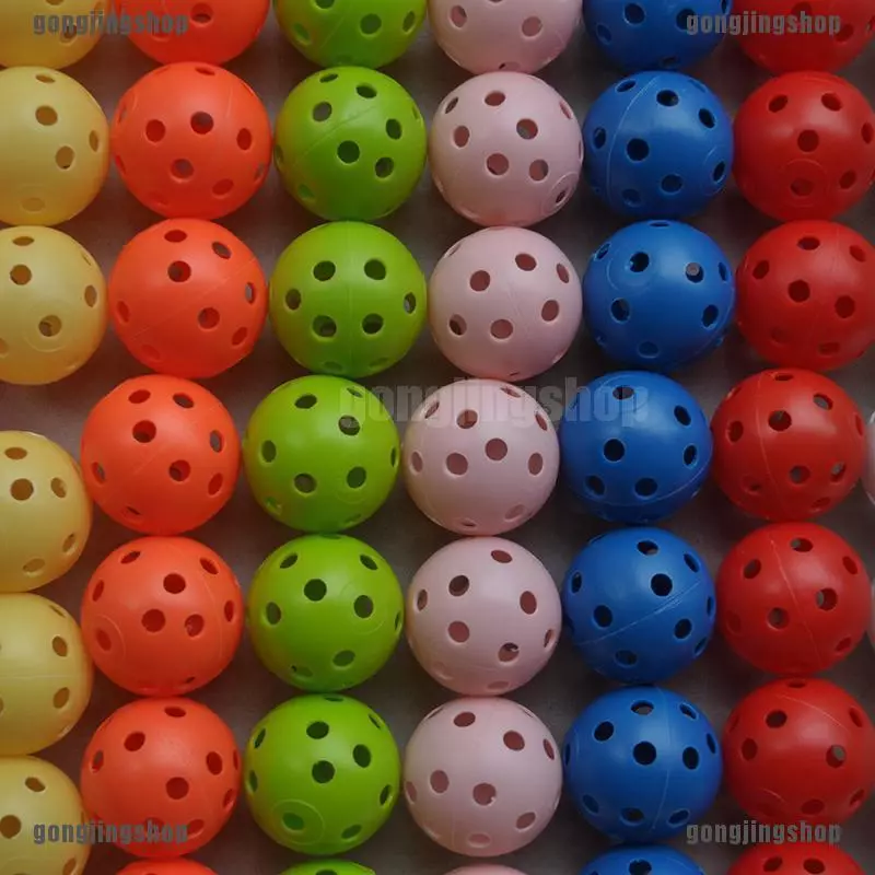 20ชิ้นกลวงพลาสติกฝึกลูกกอล์ฟลูกกอล์ฟลูกการไหลของอากาศ