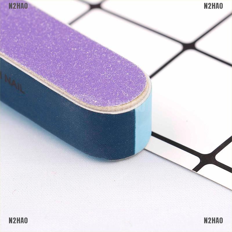 N2HAO 2Pcs creative printing nail file sanding sand six-sided polishing ...