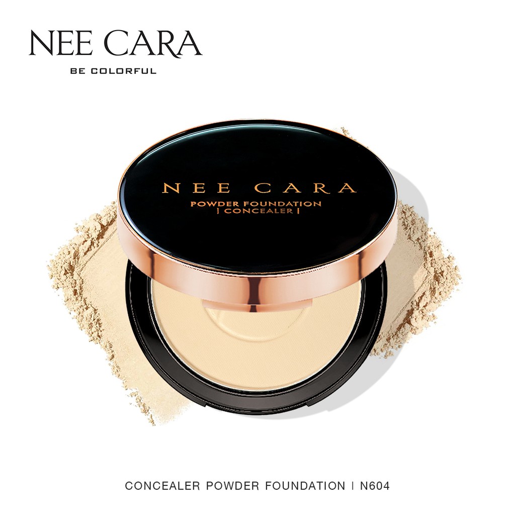 NEE CARA นีคาร่า แป้งพัฟ N604 แป้งผสมรองพื้น แป้งตลับ CONCEALER POWDER FOUNDATION SPF 25PA++