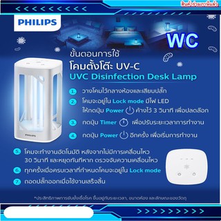 ๊Philips โคมไฟแสง UVC สำหรับยับยั้งเชื้อโรค แบบตั้งโต๊ะ UV-C DISINFECTION DESK LAMP 24W