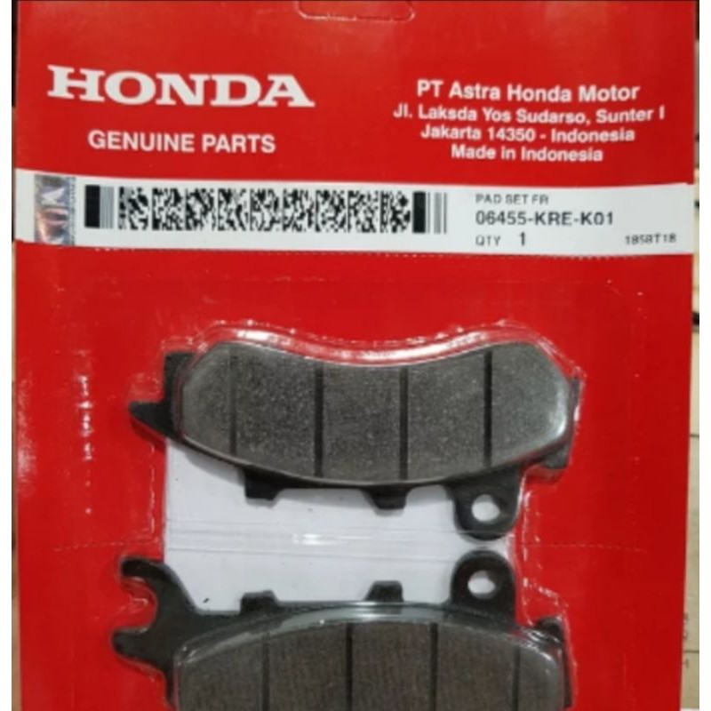 LOKAL 06455 KRE K02 HGP AHM 100% ORIGINAL 06455KREK02 DISPED FRONT DISC BRAKE PADS HONDA ALL NEW PCX
