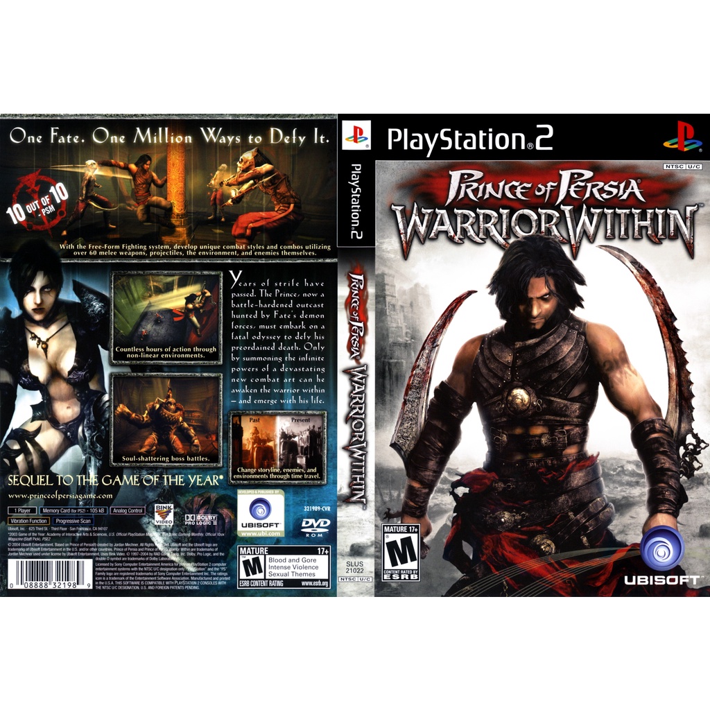 แผ่นเกมส์ PS2 Prince of Persia Warrior Within คุณภาพ ส่งไว (DVD)