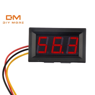 Diymore เครื่องวัดแรงดันไฟฟ้า DC 0~99.9V สามสาย 0.56 นิ้ว พร้อมสายไฟเทอร์มินัล