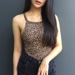 Forever21 Leopard Print Cami Bodysuit บอดี้สูทสายเดี่ยวลายเสือ