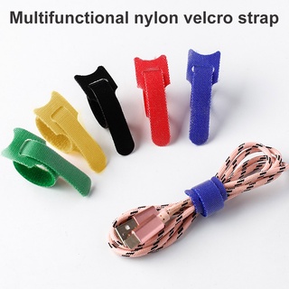 [Biho] 50Pcs Nylon Cable Ties Reusable Cords Organizer Cloth Data Wire Management Straps Fixing Bands