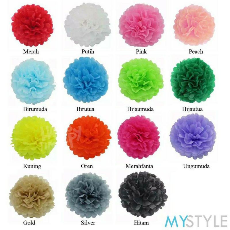 POMPOM BALL PAPER TISSUE แขวนปาร์ตี้ตกแต่ง