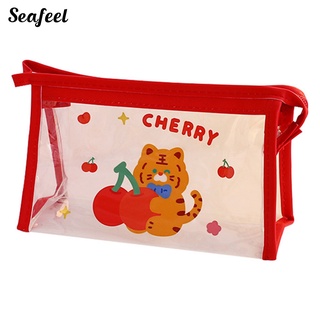 Seafeel_ กระเป๋าเครื่องสําอาง PVC ลายสัตว์ อเนกประสงค์