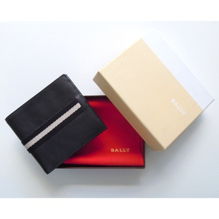 กระเป๋าสตางค์ Bally Men’s Wallet ใบสั้น แบบพับ สีดำ Kept Unused