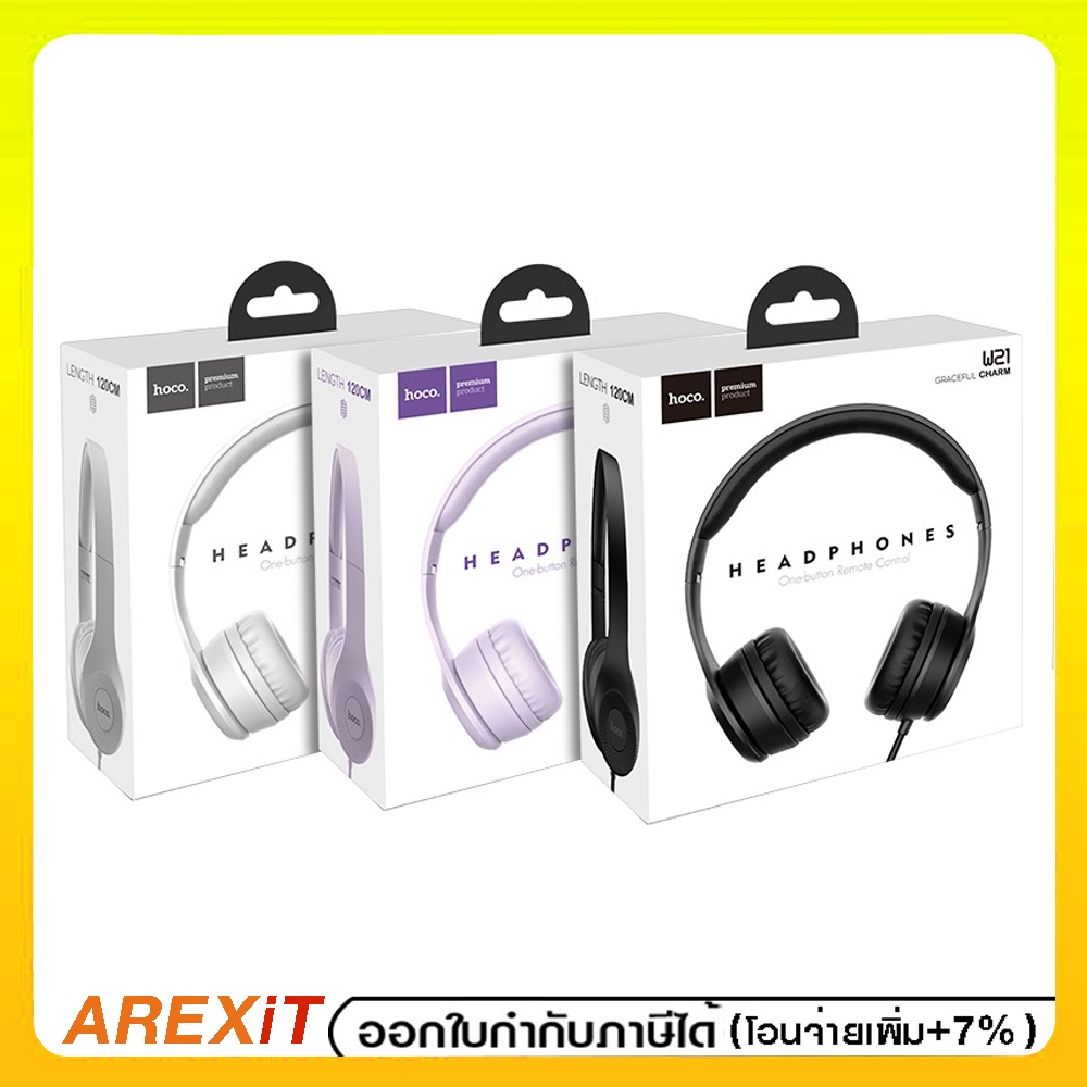 หูฟัง Hoco W21 ของแท้ 100- มีไมโครโฟนใช้กับโน๊ตบุ๊ค มือถือ ได้ หูฟัง ...