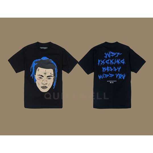 QUITEWELL เสื้อยืดแขนสั้น 100-1 NUMB BLACK เสื้อผู้ชาย Oversize สกรีนลาย สีดำ วินเทจ