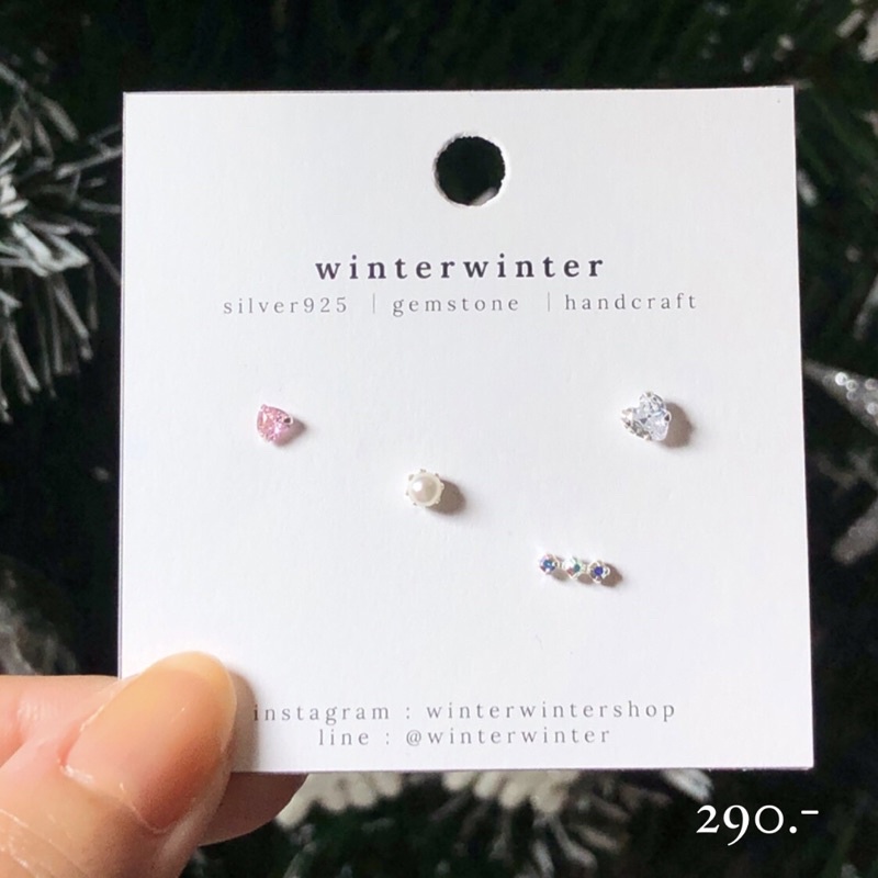Winterwinter Jewelry Silver925 : เครื่องประดับเงินแท้ เงินแท้925 เซ็ตต่างหูเงินแท้