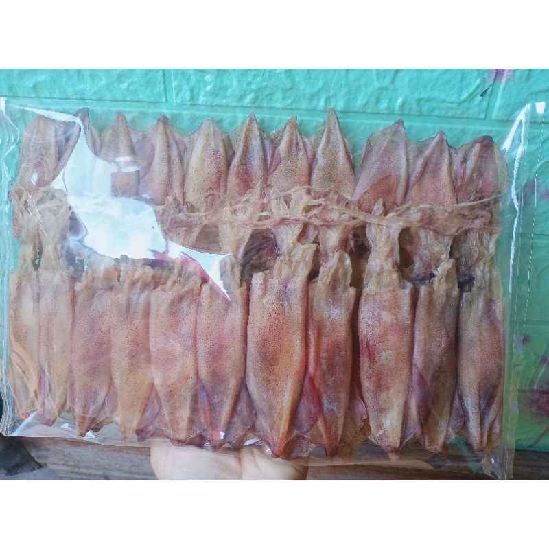 หมึกแพไข่ เจาะตาตากแห้งเรียงแพมีไข่