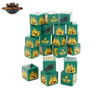 [พร้อมส่ง] Warhammer 40K :SALAMANDERS DICE SET อุปกรณ์ประกอบการเล่น