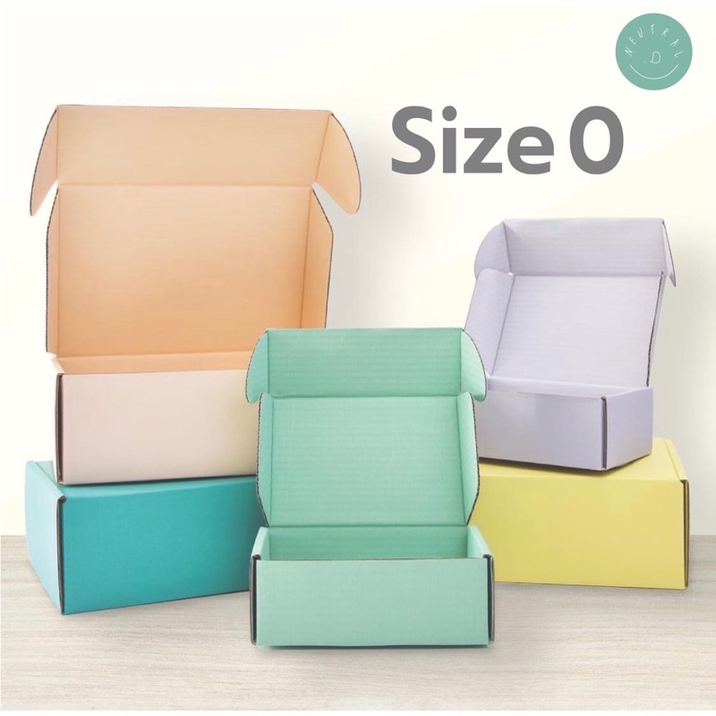 กล่องไปรษณีย์ premium ไดคัทหูช้างไซส์ 0 (11*17*6cm)  สีหวานpastel สีด้านในและด้านนอกเหมือนกัน