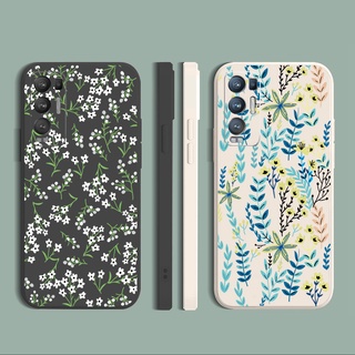 เคสซิลิโคนนิ่ม ขอบตรง ลายดอกไม้ สําหรับ OPPO Reno6 Z 5G Reno 5 Pro 4 4G 3 Reno2 Z F