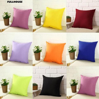 ‼₳ สีทึบโยนกรณีหมอนโฮมโซฟาผ้าลินินผ้าฝ้าย Cover Cushion Square