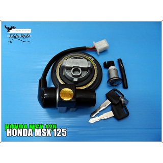 HONDA MSX125 SEAT LOCK &amp; IGNITION SWITCH &amp; FUEL TANK CAP with KEY SET  // สวิทกุญแจ - ล็อคเบาะ - ฝาถัง