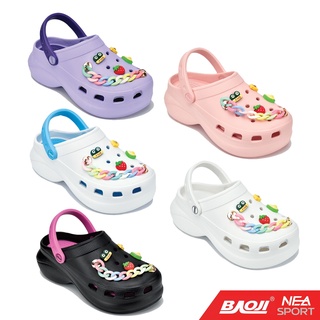 [ลิขสิทธิ์แท้] Baoji BO37-128 Clog Bae - Couple รองเท้า แตะ หัวโต เสริมส้น บาโอจิ แท้