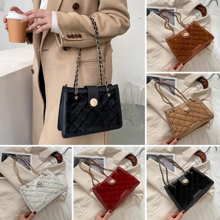 Fashion Solid Shoulder Underarm Bag Women Plush Fluffy Female Totes Handbag