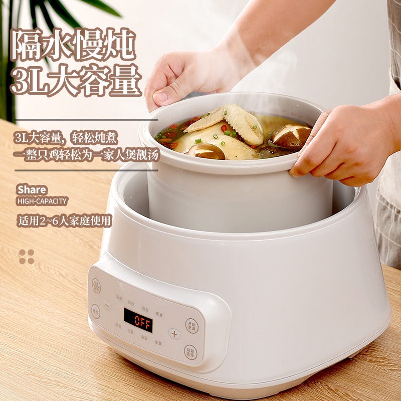 CEOOL electric stew pot 3L large capacity health preserving waterproof