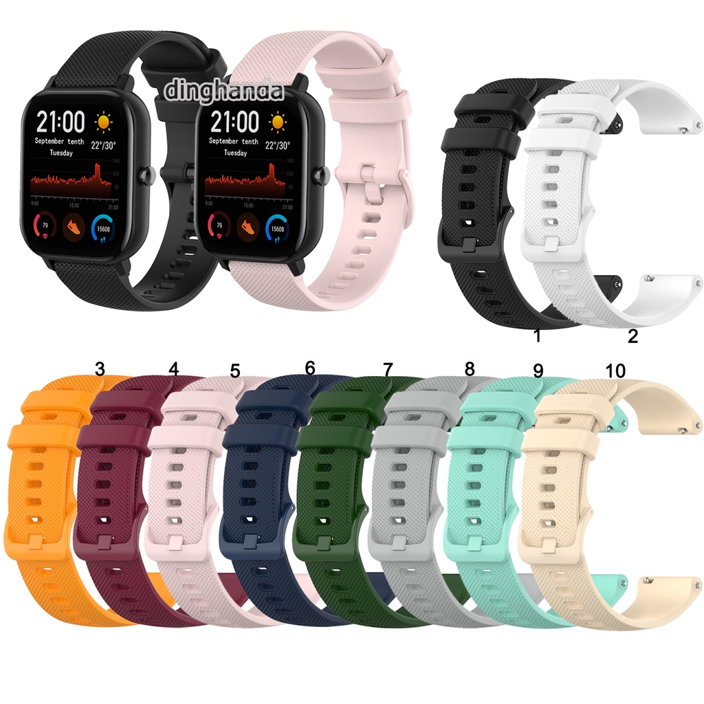 สายนาฬิกาซิลิโคนสำหรับ Huami Amazfit GTS 2e GTS2 mini GTS3 4 GTS4 mini
