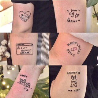 🧸1/3 ลายA1-A20 💜แทททูเกาหลี แทททูมินิมอล